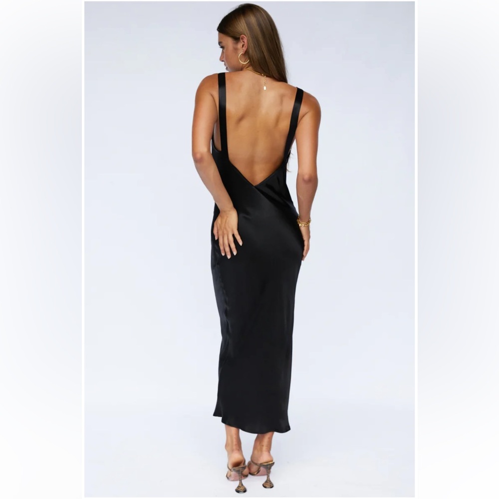 Low back satin midi dress